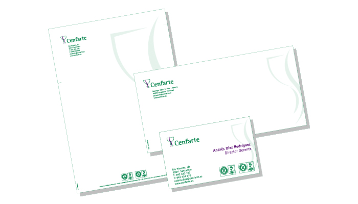 Papelería corporativa Cenfarte