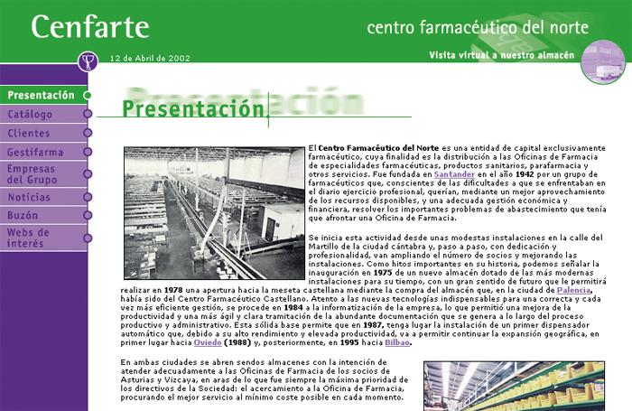Cenfarte - Página web 2002