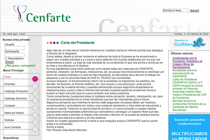 Cenfarte - Página web 2010